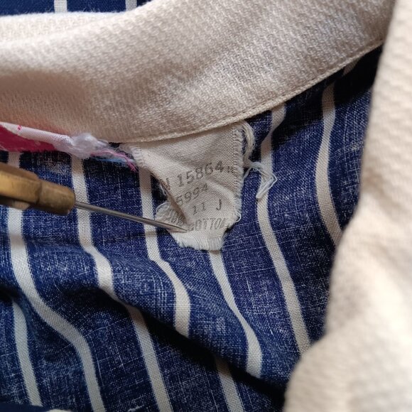 11 Juniors True Vintage Shirt Dress 1960's Striped Mod Garage Band Button-Down - Picture 10 of 12